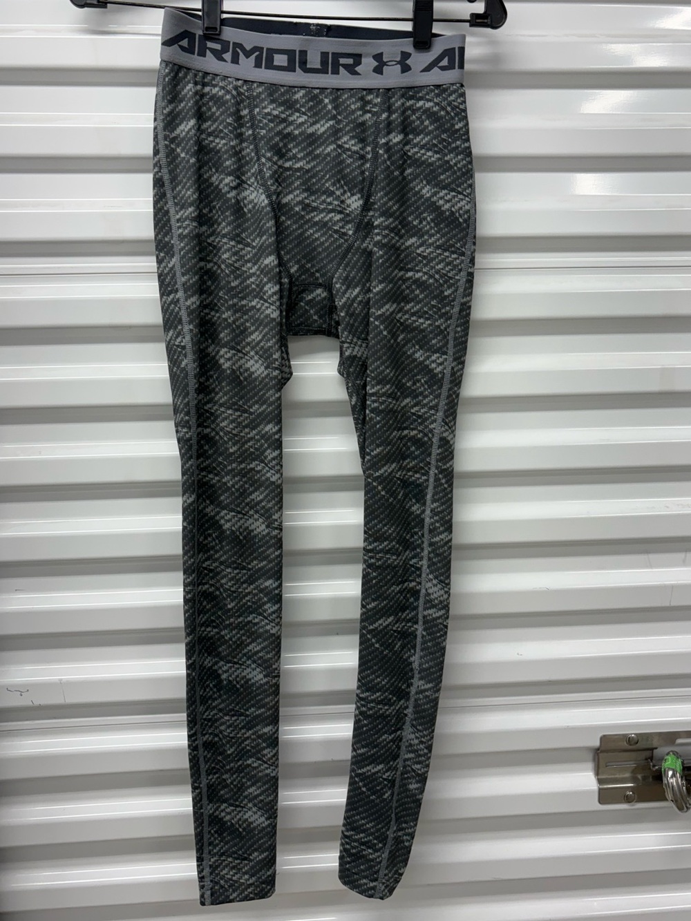 Under Armour HeatGear Men's Compression Leggings Gray/Black Geometric M